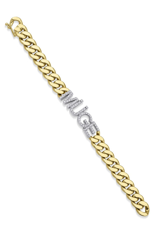 14ct Gold 1.50 Carats Diamond Personalized Name Bracelet
