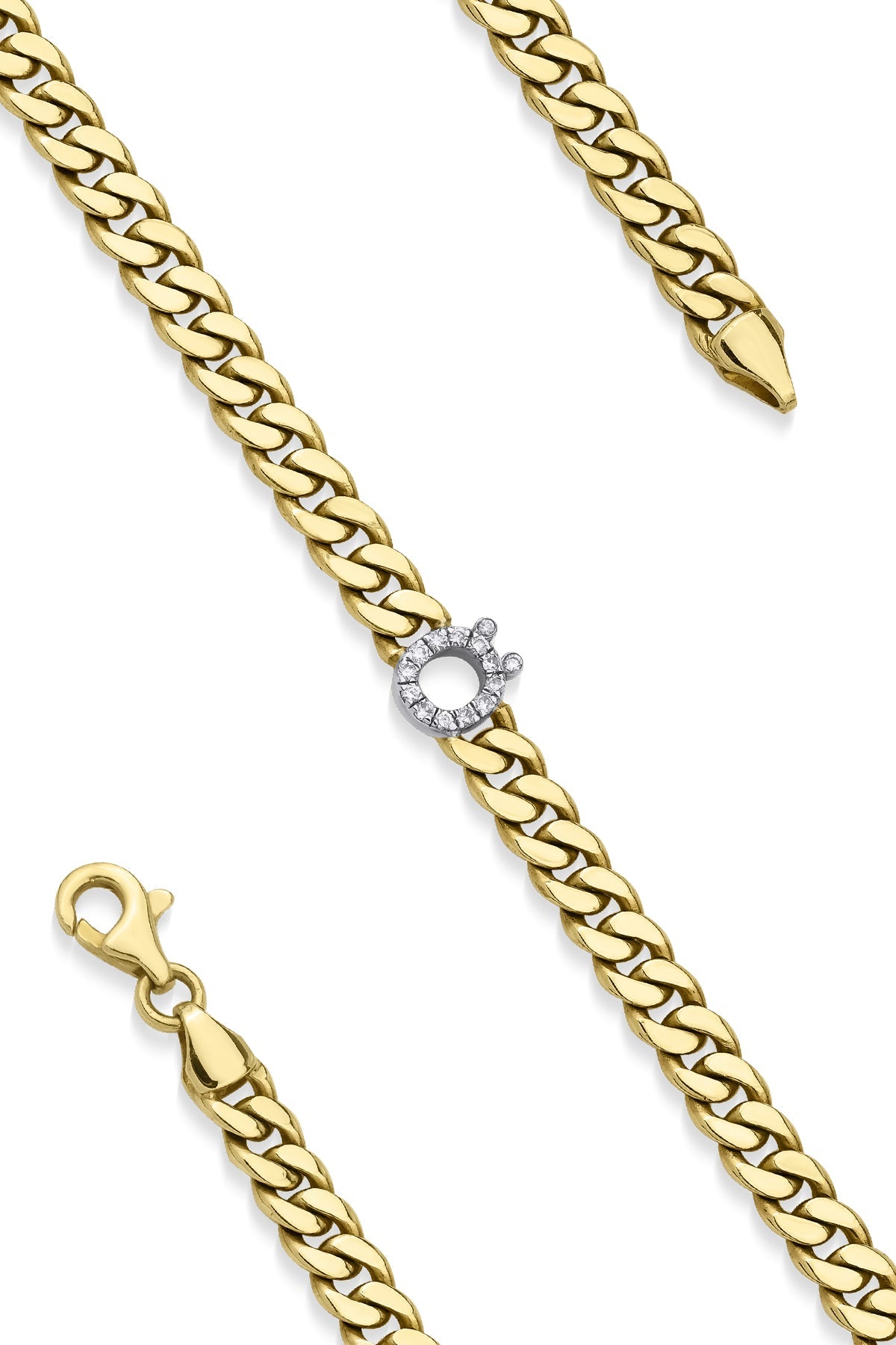 14ct Gold Diamond Personalized Letter Bracelet