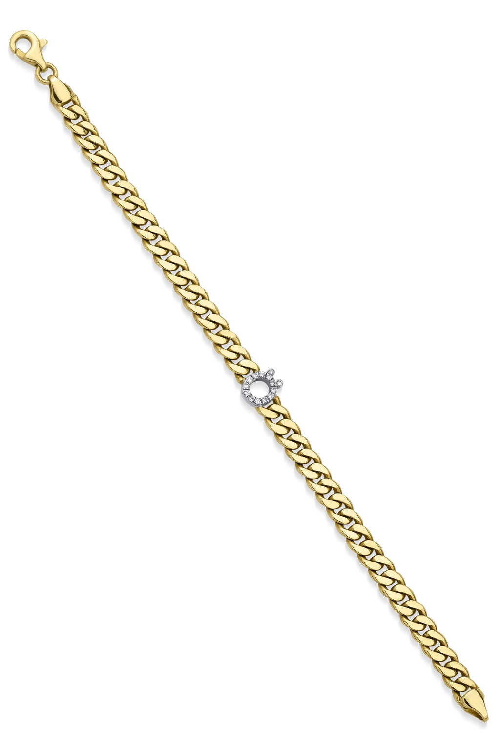 14ct Gold Diamond Personalized Letter Bracelet