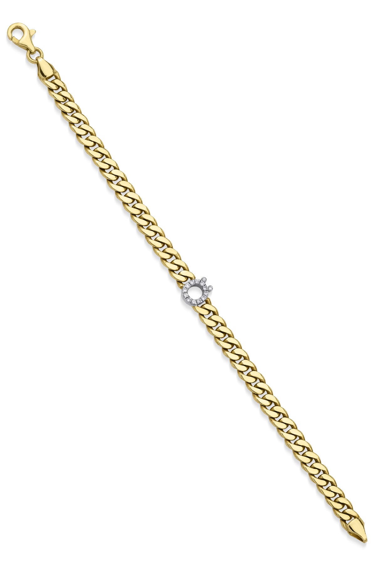 14ct Gold Diamond Personalized Letter Bracelet