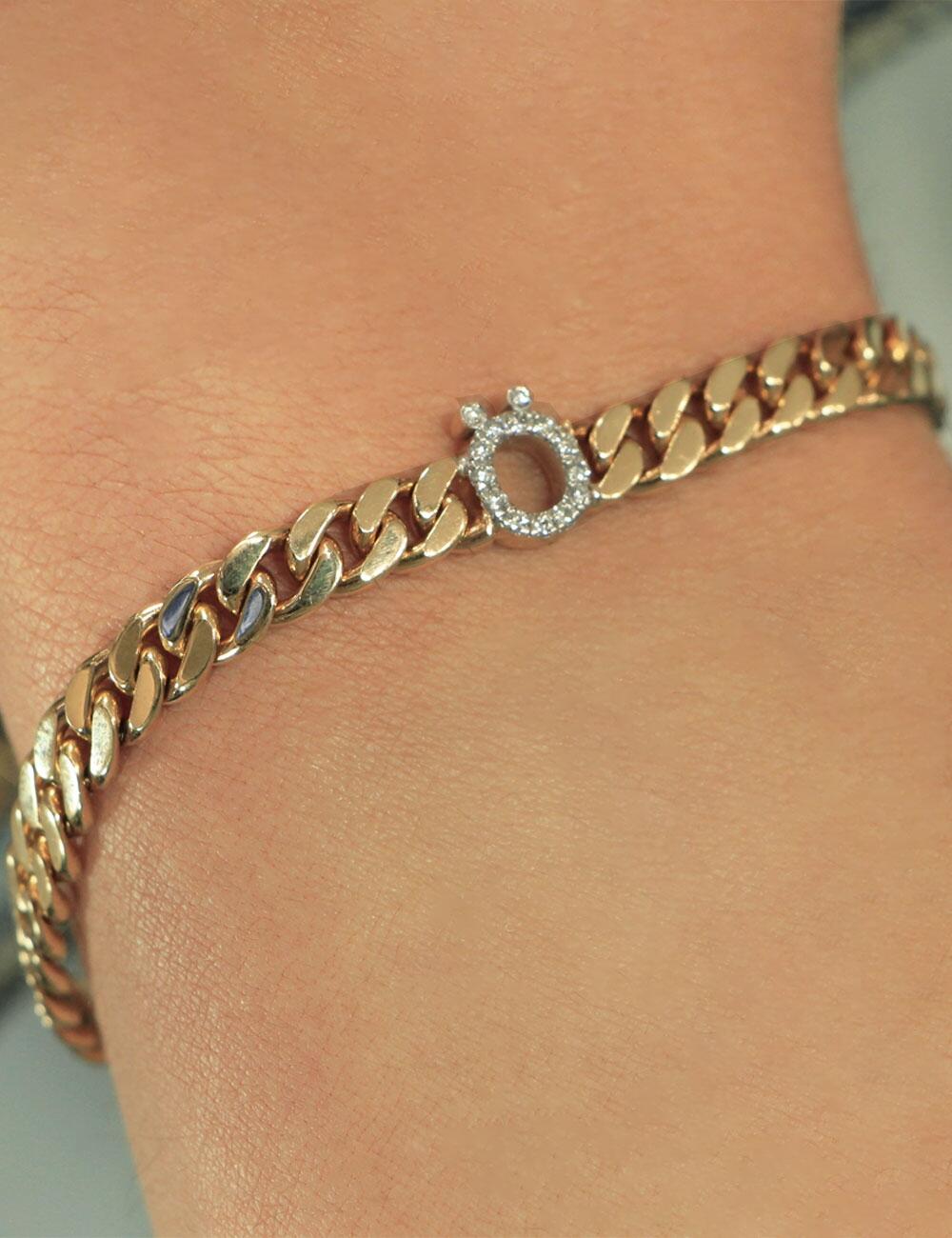 14ct Gold Diamond Personalized Letter Bracelet