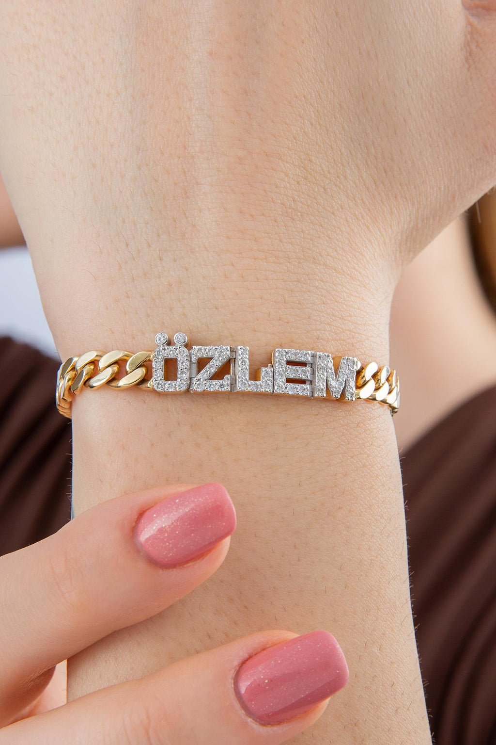 14ct Gold Diamond Personalized Name Bracelet