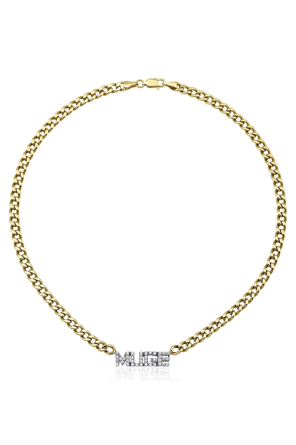 14ct Gold Diamond Personalized Name Necklace