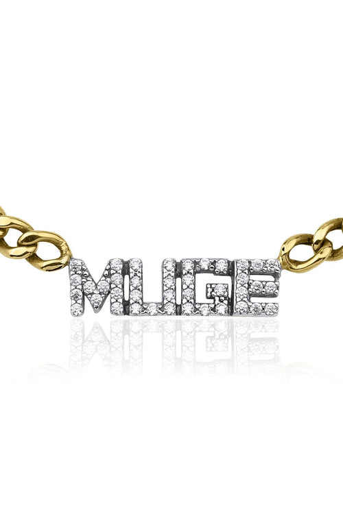 14ct Gold Diamond Personalized Name Necklace