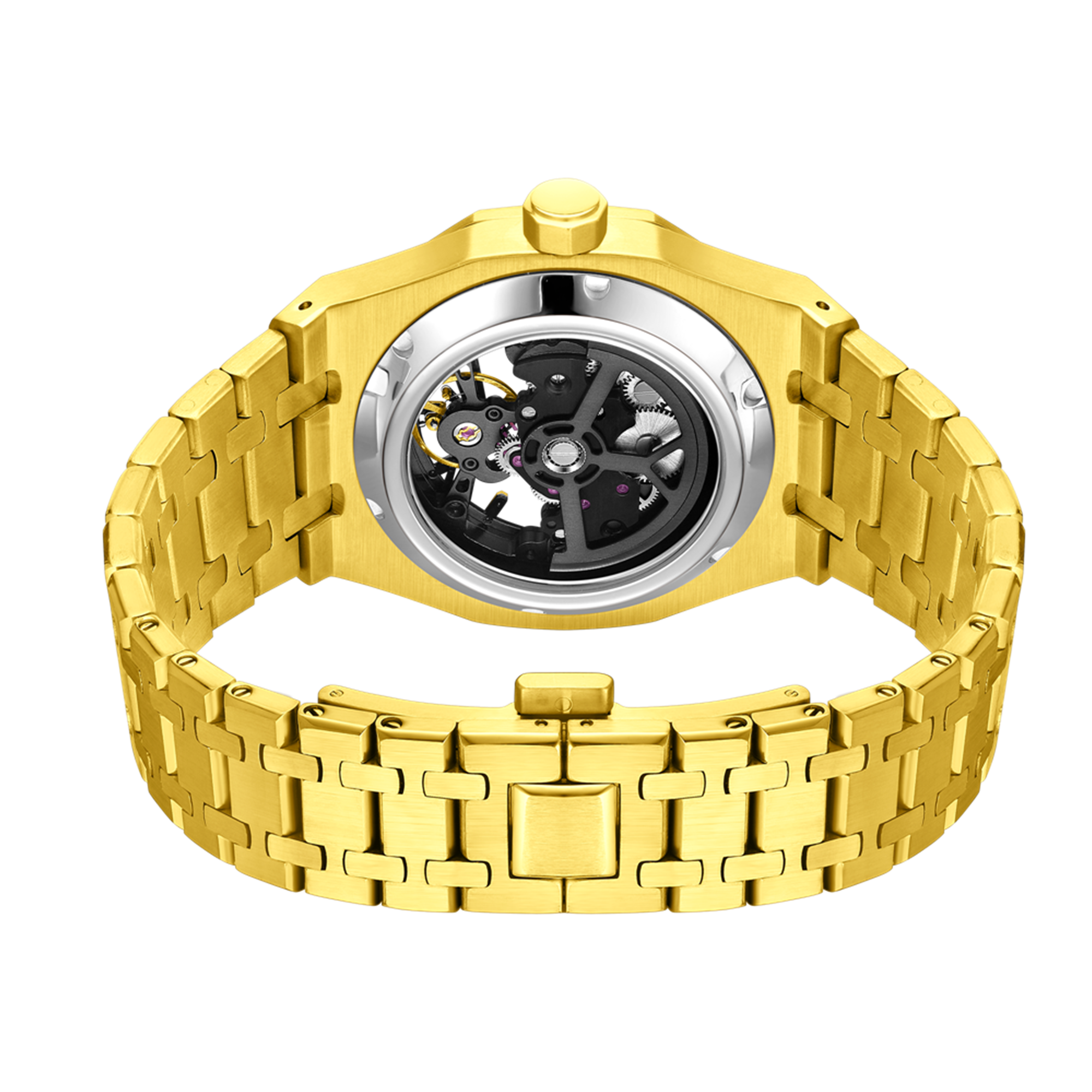 MEGIR Luxury Mechanical Watch for Men Waterproof Automatic Movement Holllow Dial Men's Wrist Watches Stainless Steel 9005-4