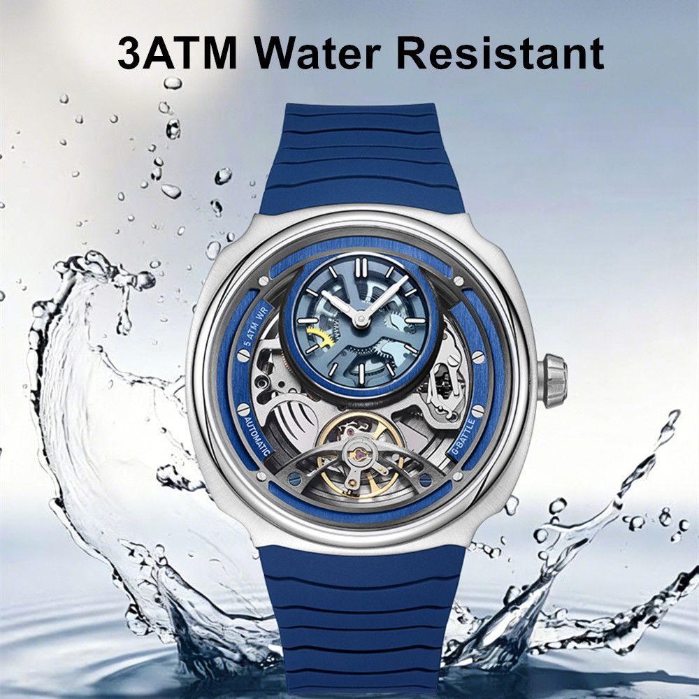 MEGIR Fashion Skeleton Men's Mechanical Watches 3ATM Waterproof Luminous Silicone Automatic Movement Sport Wrist Watch Reloj Hombre 2259
