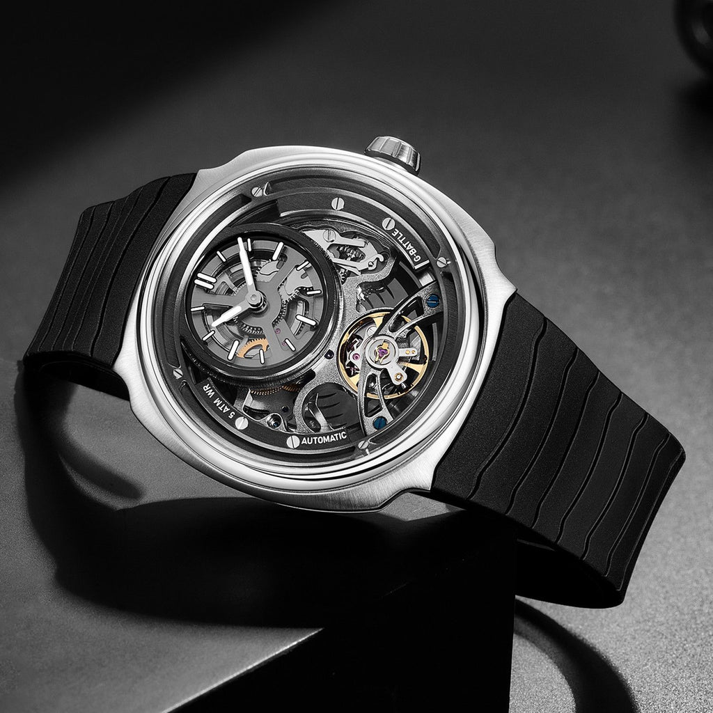 MEGIR Fashion Skeleton Men's Mechanical Watches 3ATM Waterproof Luminous Silicone Automatic Movement Sport Wrist Watch Reloj Hombre 2259