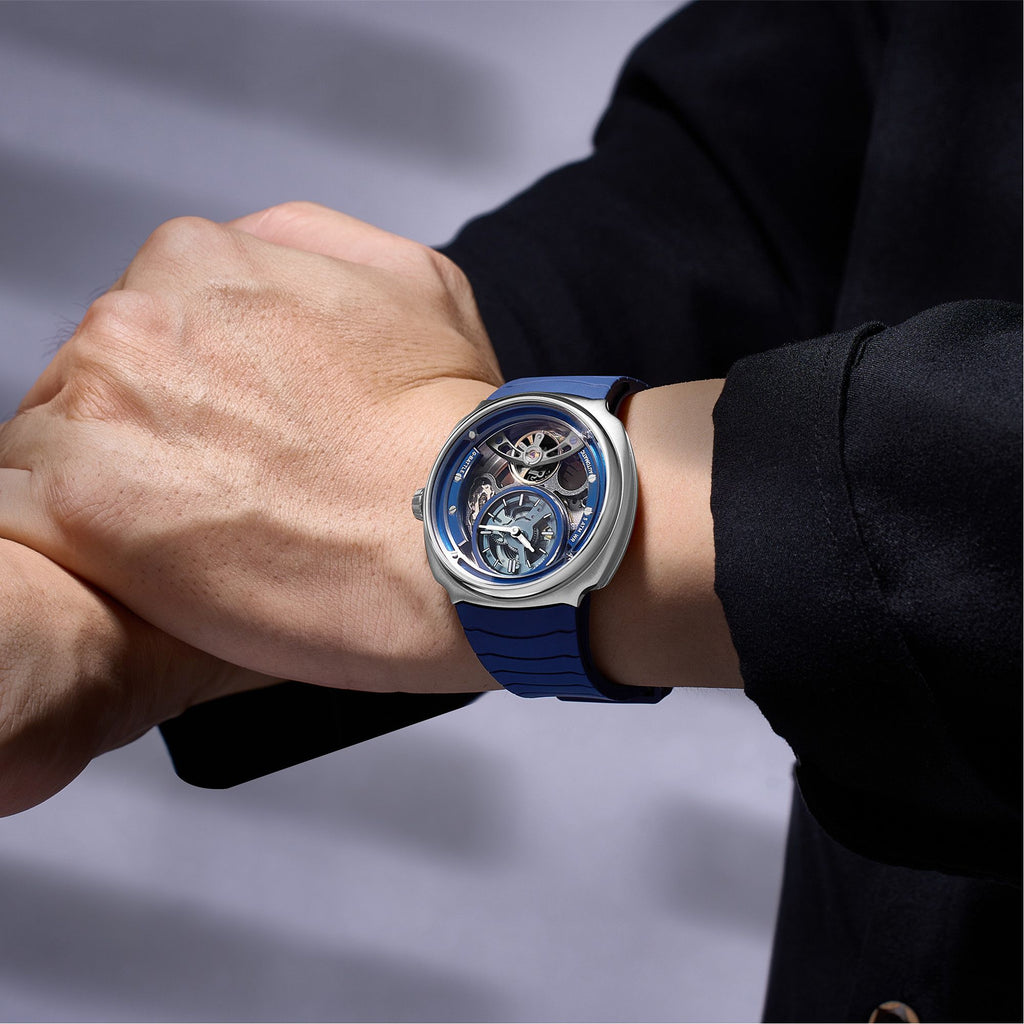 MEGIR Fashion Skeleton Men's Mechanical Watches 3ATM Waterproof Luminous Silicone Automatic Movement Sport Wrist Watch Reloj Hombre 2259
