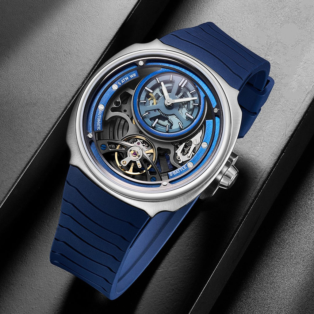 MEGIR Fashion Skeleton Men's Mechanical Watches 3ATM Waterproof Luminous Silicone Automatic Movement Sport Wrist Watch Reloj Hombre 2259