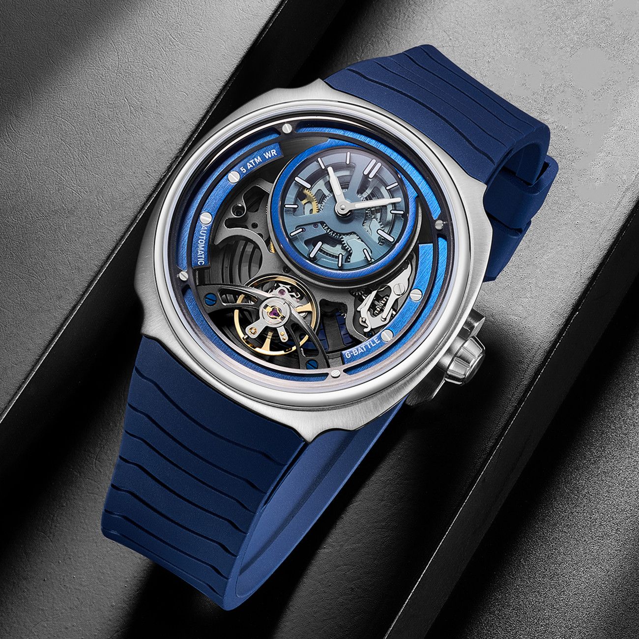 MEGIR Fashion Skeleton Men's Mechanical Watches 3ATM Waterproof Luminous Silicone Automatic Movement Sport Wrist Watch Reloj Hombre 2259