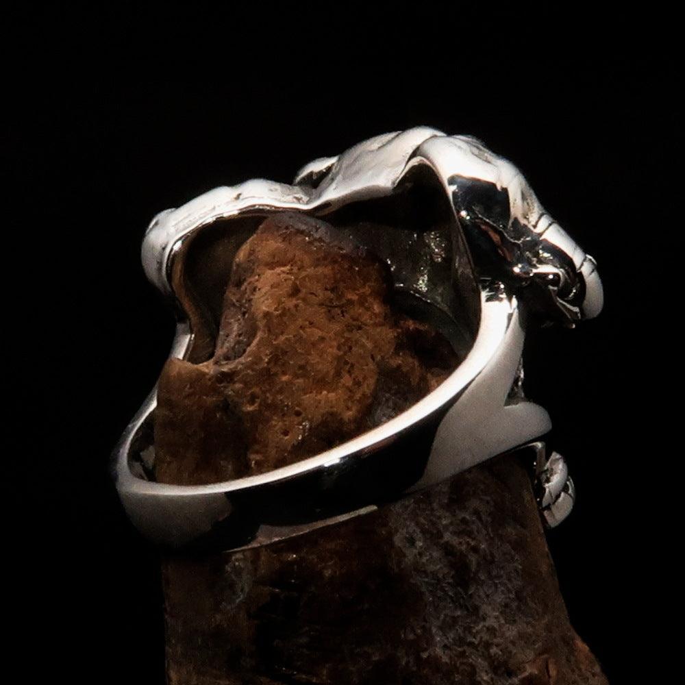 Sterling Silver Men's Ring ancient three headed Elephant