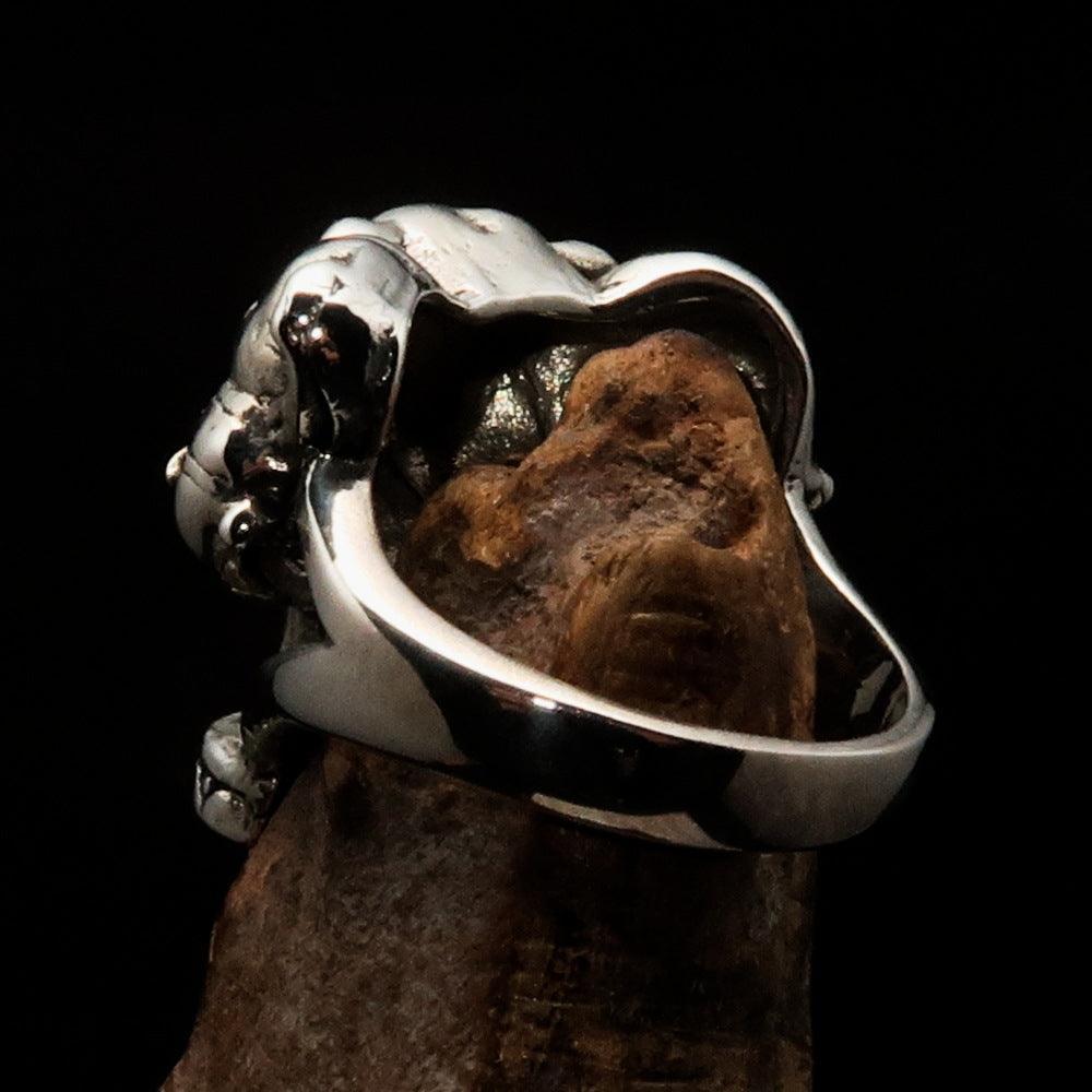 Sterling Silver Men's Ring ancient three headed Elephant