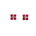 Ruby and Diamond Earring in 14K White Gold - KGT 31654