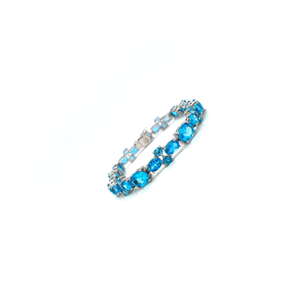 Blue Topaz Bracelet in .925 Sterling Silver - KSD 48429