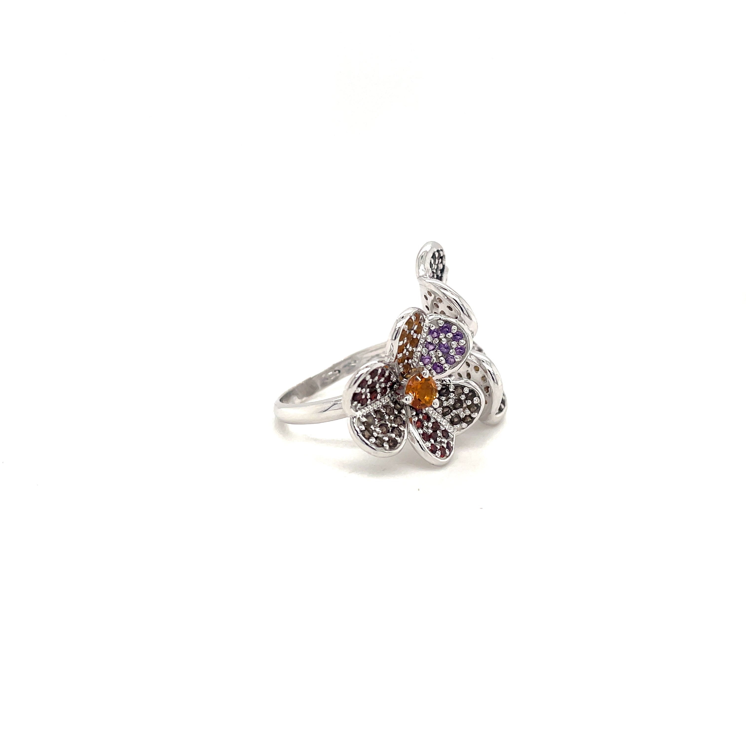Multi Stone Ring In .925 Sterling Silver - KSR