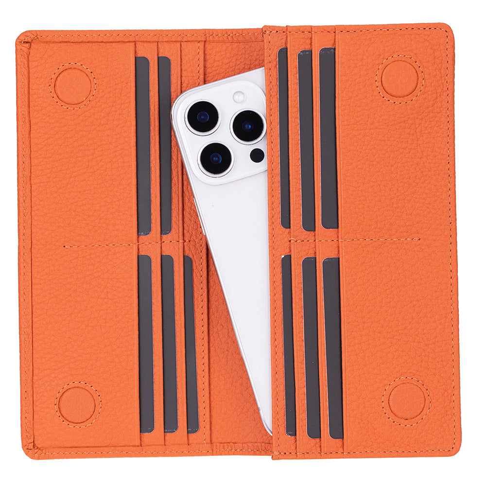 Sedona Leather Unisex Wallet – Genuine Leather Wallet with Phone Pocket & Card Organizer