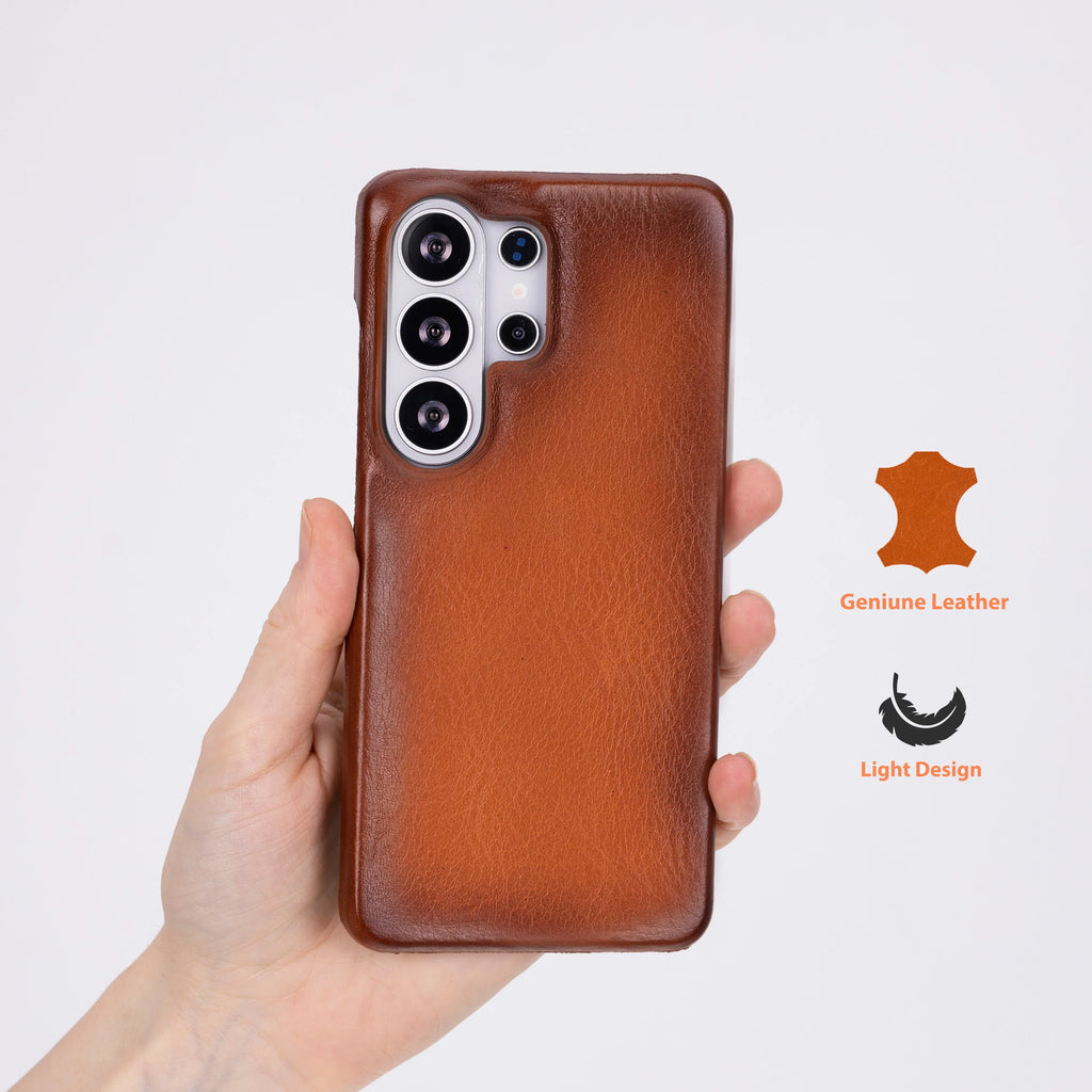 Marion Samsung Galaxy S26 Ultra Leather Case – Genuine Leather Slim Cover