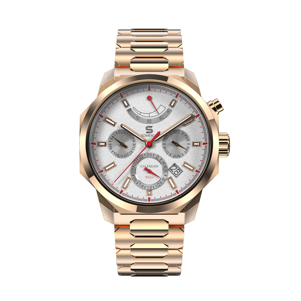 SOVRYGN Calendar Rose - White Watch