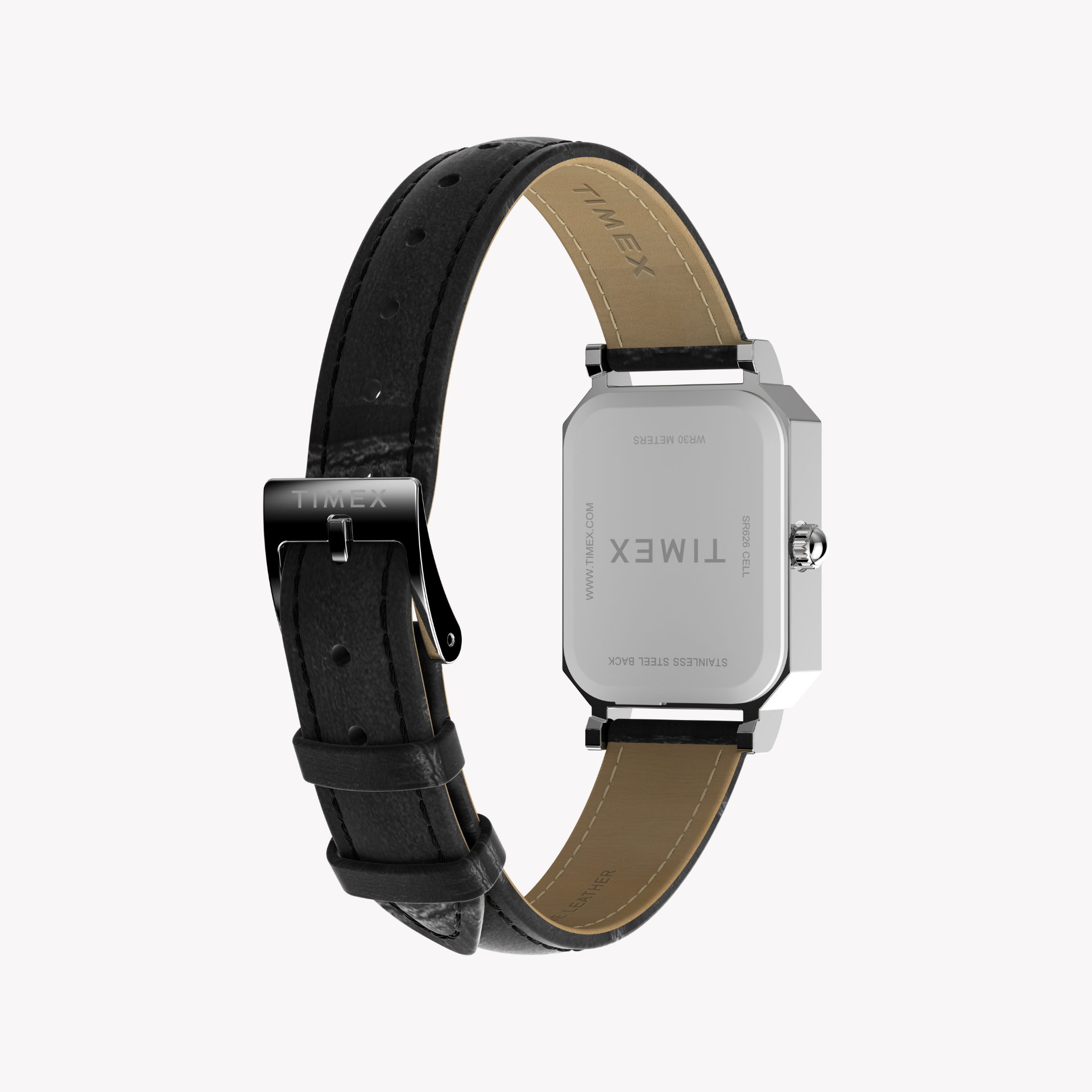 Timex Women's Silver/Black Leather Watch | Tw2y00800